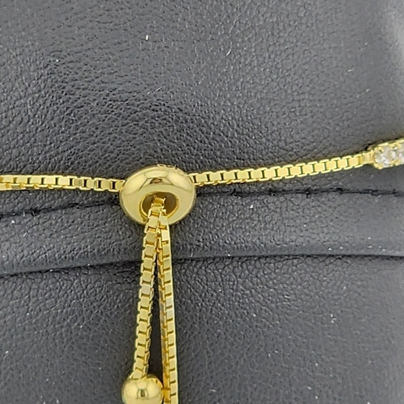 Gold Tone Heart Bracelet Sterling silver 925 dipped in gold - Picture 10 of 10